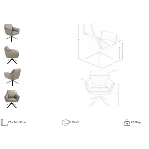 GALLEGO design bőr fotel