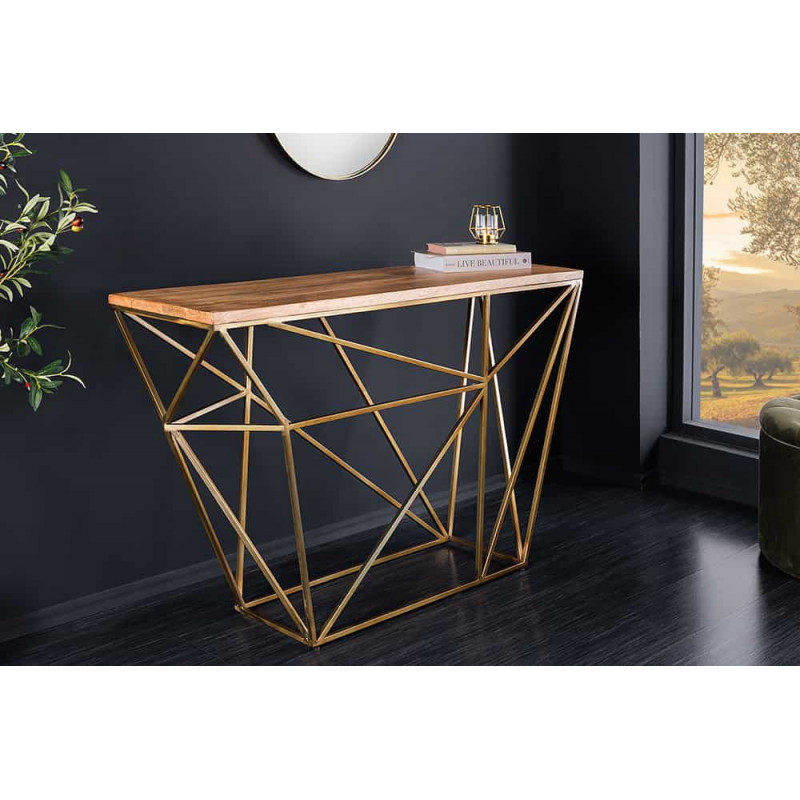 DIAMOND-II modern mangófa konzolasztal - 120cm