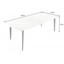 MILANO design kerámia étkezőasztal - 160/180cm - fehér