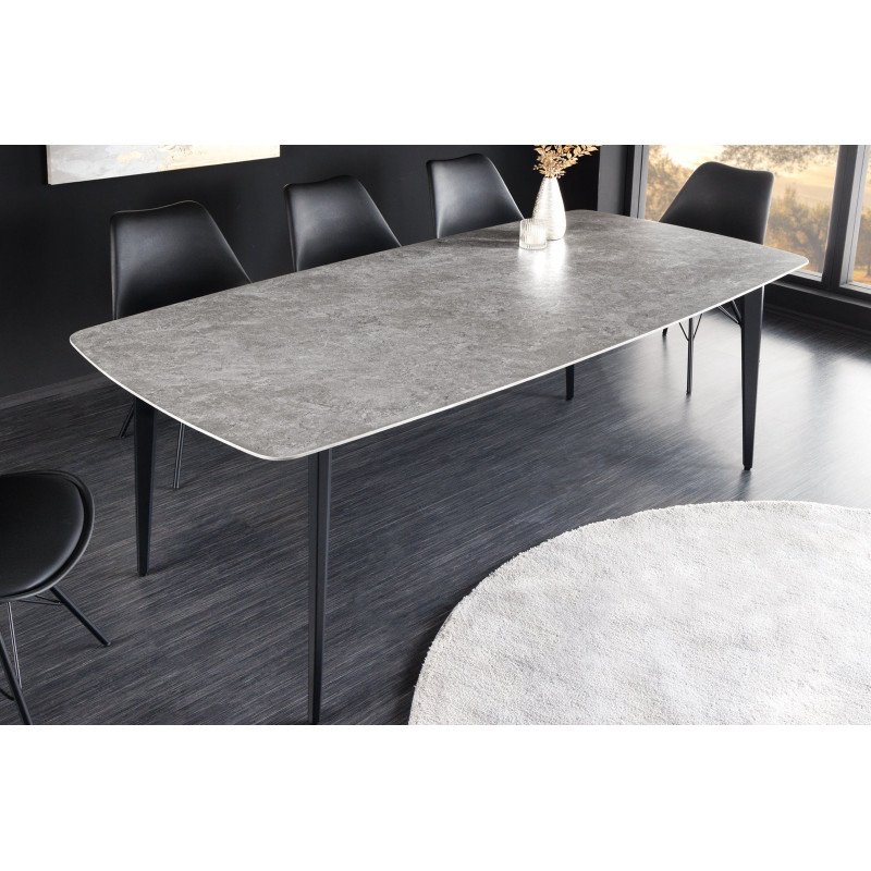 MILANO design kerámia étkezőasztal - 160/180cm - szürke