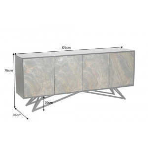 MOUNTAIN SOUL különleges kőfurnéros komód - 175cm - beige