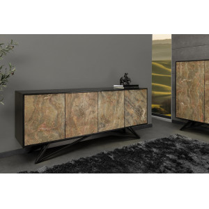 MOUNTAIN SOUL különleges kőfurnéros komód - 175cm - beige
