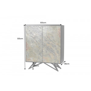 MOUNTAIN SOUL különleges kőfurnéros komód - 120cm - beige