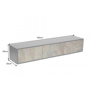 MOUNTAIN SOUL különleges kőfurnéros fali TV-szekrény - 160cm - beige