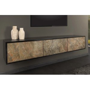 MOUNTAIN SOUL különleges kőfurnéros fali TV-szekrény - 160cm - beige INVICTA