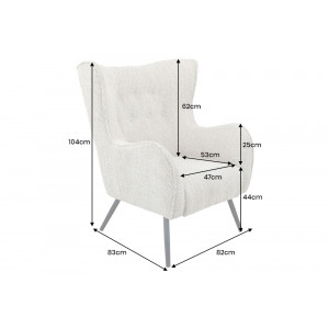 AMSTERDAM design bouclé fotel - beige