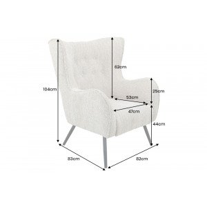 AMSTERDAM design bouclé fotel - beige