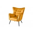 AMSTERDAM design bársony fotel - sárga