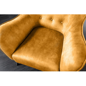 AMSTERDAM design bársony fotel - sárga