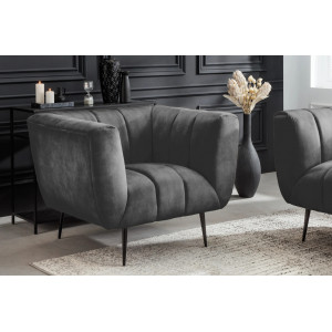 NOBLESSE exkluzív bársony fotel - szürke INVICTA