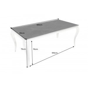 MODERN BAROCK design étkezőasztal -180cm - fekete márvány
