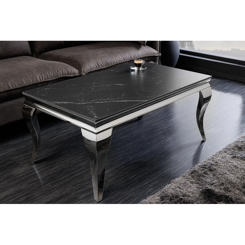 MODERN BAROCK design dohányzóasztal - 100cm - fekete márvány