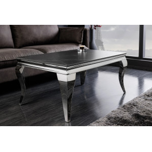 MODERN BAROCK design dohányzóasztal - 100cm - fekete márvány