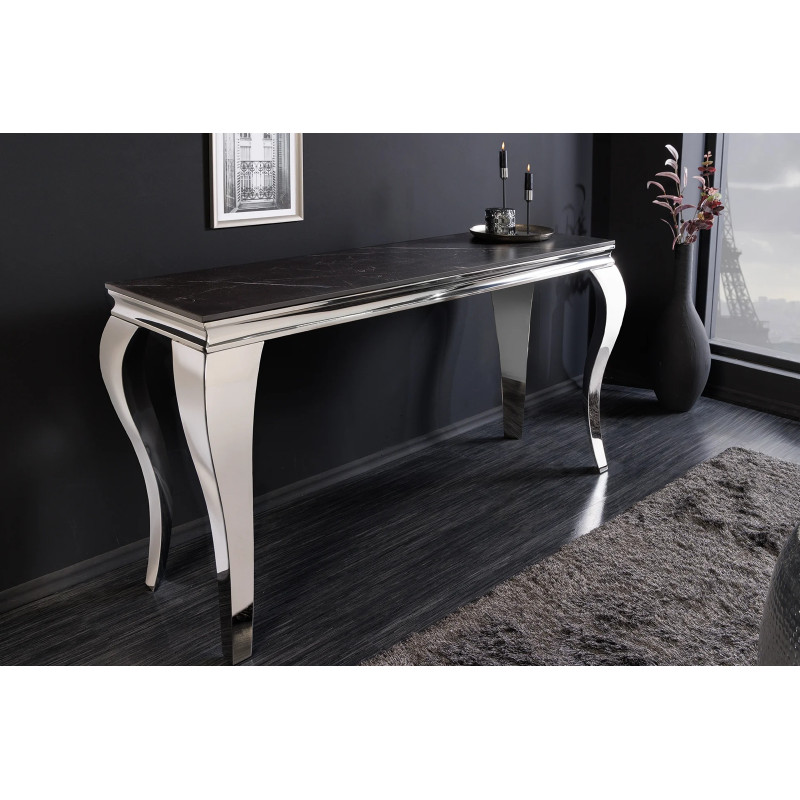 MODERN BAROCK konzolasztal - 145cm - fekete márvány