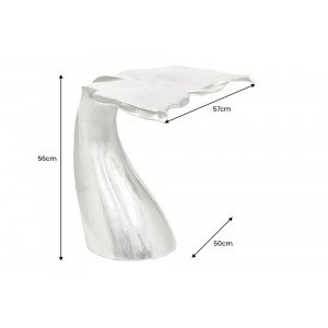 WHALE design fém lerakóasztal - 56cm - ezüst