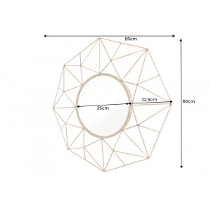 DIAMOND modern tükör - 80cm - arany