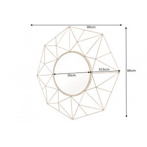 DIAMOND modern tükör - 80cm - arany