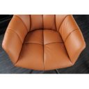 PAPILLON design forgatható szék - valódi bőr - konyak