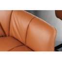 PAPILLON design forgatható szék - valódi bőr - konyak
