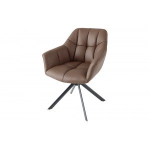 PAPILLON design forgatható szék - valódi bőr - barna