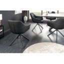 PAPILLON design forgatható szék - valódi bőr - fekete