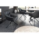 PAPILLON design forgatható szék - valódi bőr - fekete