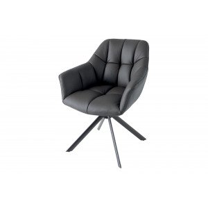 PAPILLON design forgatható szék - valódi bőr - fekete