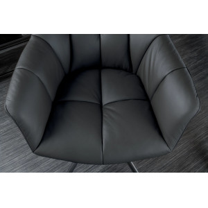 PAPILLON design forgatható szék - valódi bőr - fekete