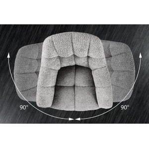 PAPILLON design forgatható bouclé szék - szürke