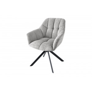 PAPILLON design forgatható bouclé szék - szürke