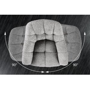 PAPILLON design forgatható bouclé szék - szürke