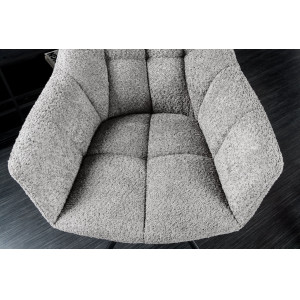 PAPILLON design forgatható bouclé szék - szürke