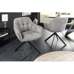 PAPILLON design forgatható bouclé szék - szürke INVICTA