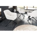 PAPILLON design forgatható bouclé szék - fehér