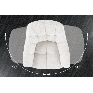 PAPILLON design forgatható bouclé szék - fehér