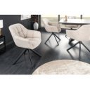 PAPILLON design forgatható bouclé szék - beige