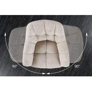PAPILLON design forgatható bouclé szék - beige