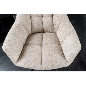 PAPILLON design forgatható bouclé szék - beige