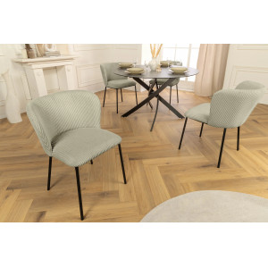 LYON modern kordbársony szék - zöld