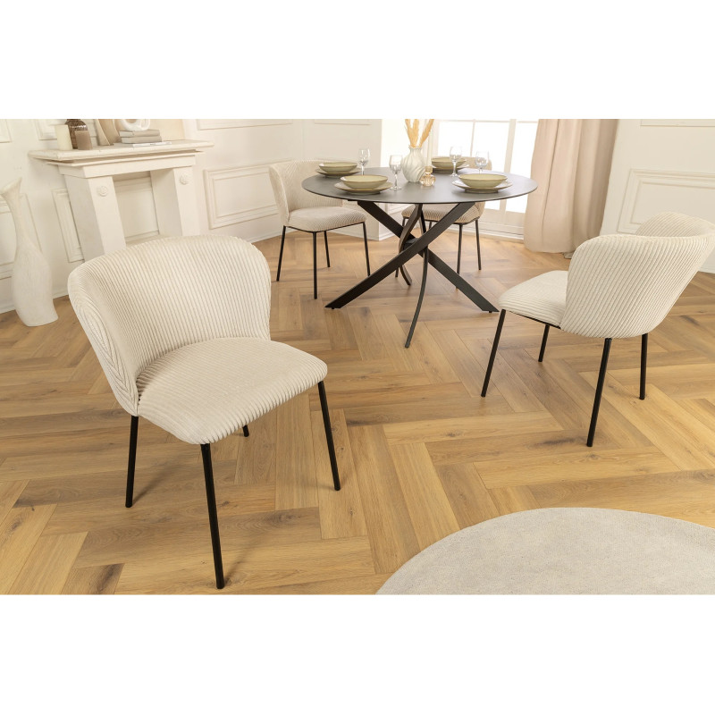 LYON modern kordbársony szék - beige