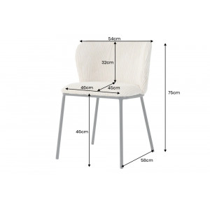 LYON modern kordbársony szék - beige