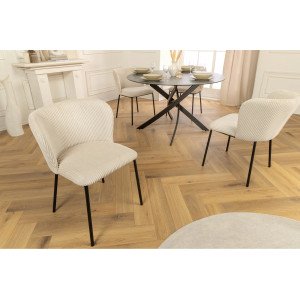 LYON modern kordbársony szék - beige INVICTA