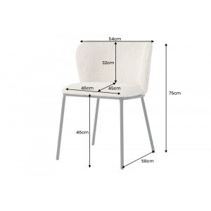 LYON modern kordbársony szék - beige