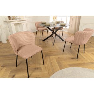 LYON modern kordbársony szék - lazac INVICTA