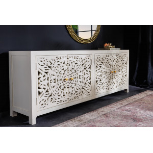 MARRAKESH-II design mangófa komód- 170cm - fehér