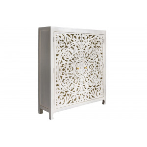 MARRAKESH-II design mangófa szekrény - 140cm - fehér