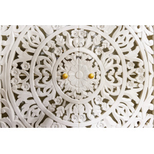 MARRAKESH-II design mangófa szekrény - 140cm - fehér