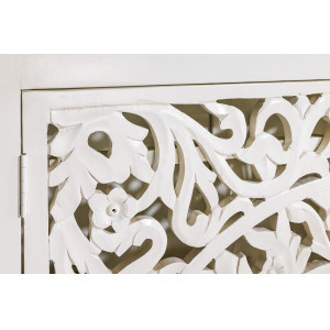 MARRAKESH-II design mangófa szekrény - 140cm - fehér