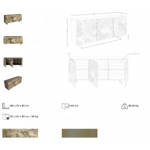ISONA exkluzív kerámia komód - 180cm