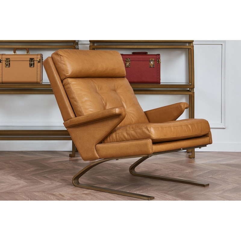 PRADOS prémium bőr fotel - barna